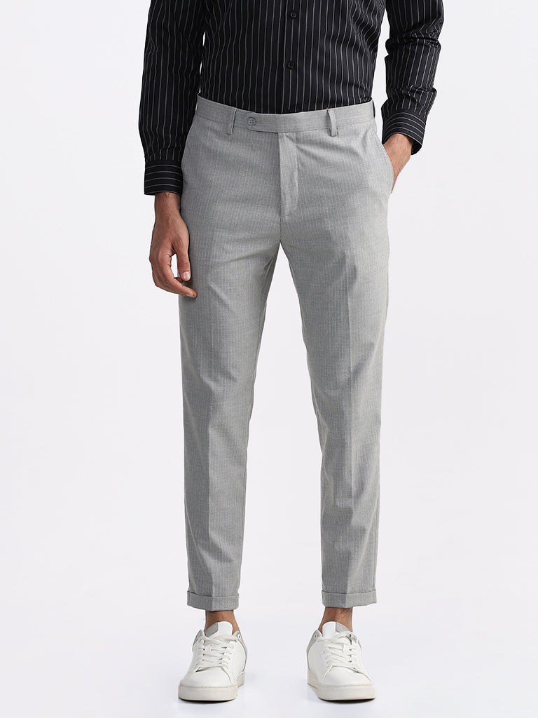 Men's Fashion Casual Straight Nine-Point Suit Pants Cropped Dress Pants  Ankle-Length Flat Front Dress Pant (Black,28) at Amazon Men's Clothing store